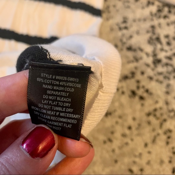 Black and Ivory Sanctuary Sweater, Sz Small - Picture 7 of 9